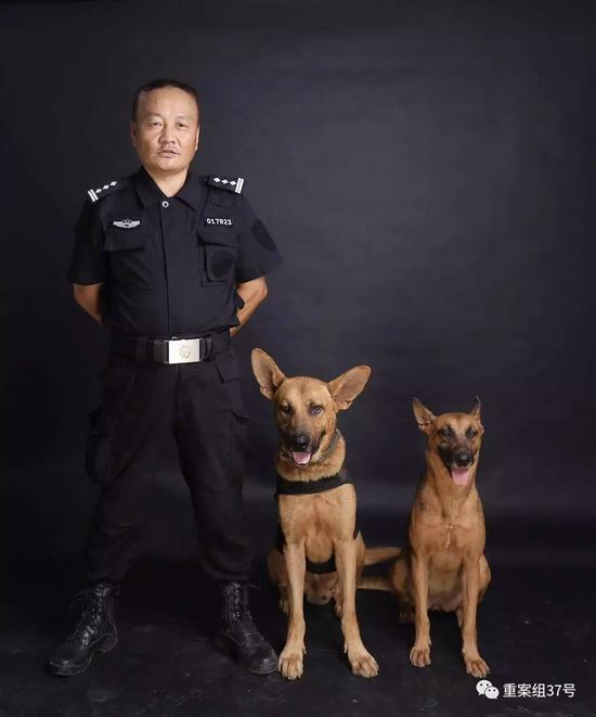▲白雁和“警犬养老院”里的伙伴。 &nbsp; &nbsp;受访者供图