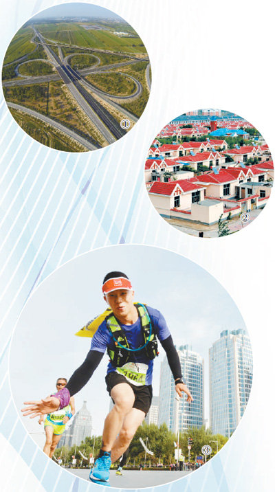 　　图①：宁夏便捷的交通基础设施。资料图片 　　图②：塞上新居。资料图片 　　图③：银川国际马拉松赛。 　　王晓龙摄