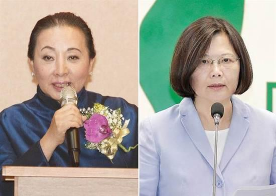 张花冠埋怨蔡英文不主动关心自己。（台媒合成图）