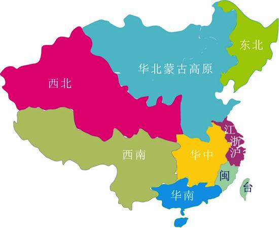 《中国近代经济地理》划分的八大区域