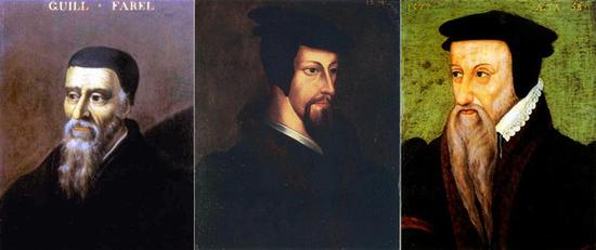 法雷尔，加尔文，贝泽（左起）