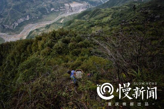 陡峭之处，能一眼望到河谷