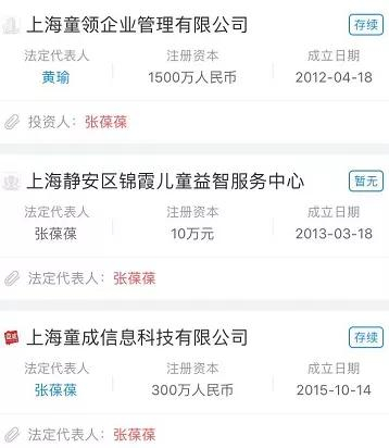 ▲张葆葆名下企业。