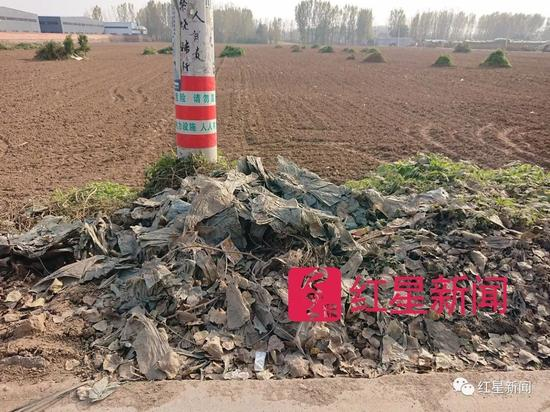 ▲村里，路边上的垃圾 图片来源：红星新闻