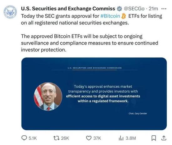 黑客“假传圣旨”宣布比特币ETF获批，美国证交会主席紧急澄清！