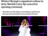 玛丽亚·凯莉冬奥会假唱？开幕式组织者拒绝否认，但确实有录音版