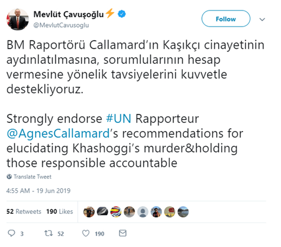 恰武什奥卢推特截图