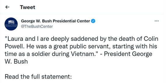  小布什推特截屏