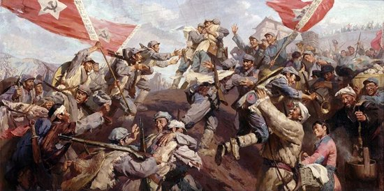 油画《三大主力会师》/蔡亮、张自嶷