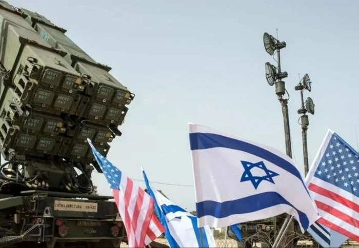 美國國旗和以色列國旗 資料圖