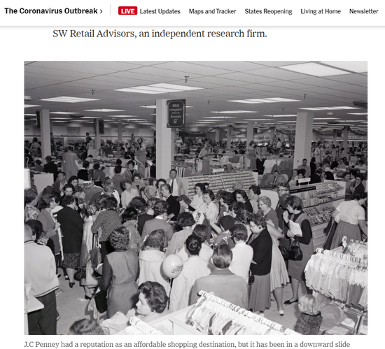  外媒报道截图 彭尼百货购物人潮