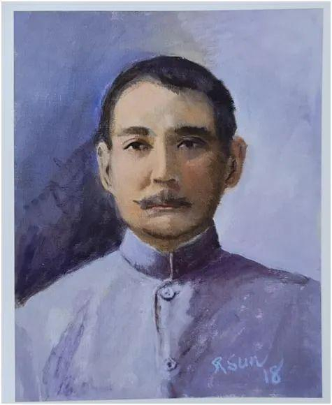  ·孙穗华2018年创作的油画《孙中山》。图片来源：中山日报新媒体中心