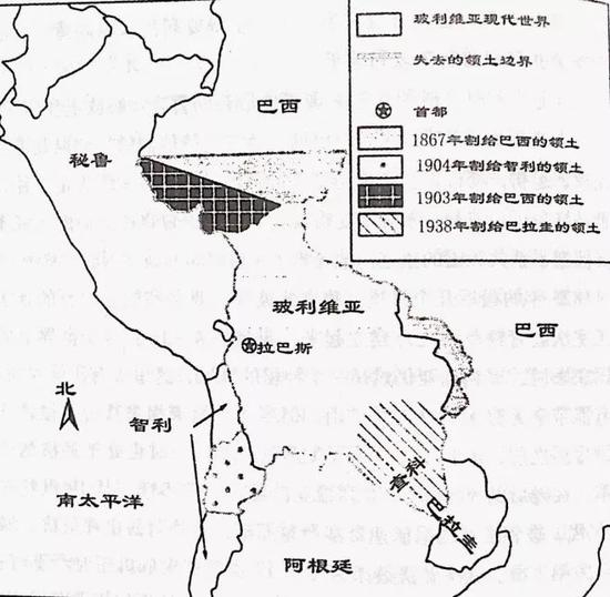 （1825年独立时和现代玻利维亚的疆域）