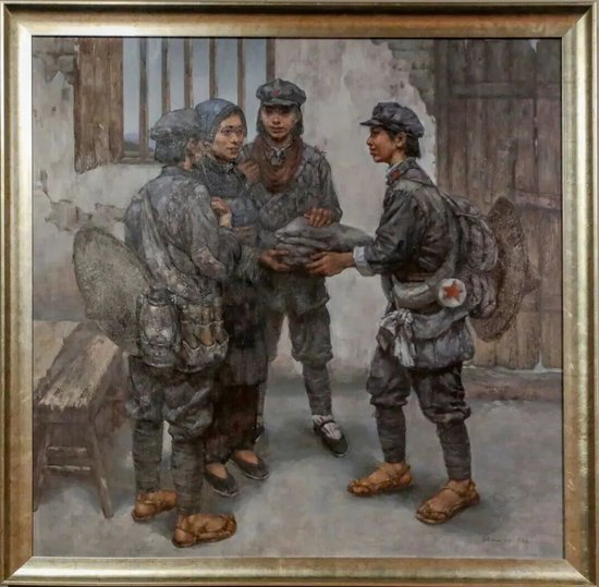 油画《半条被子》/周末