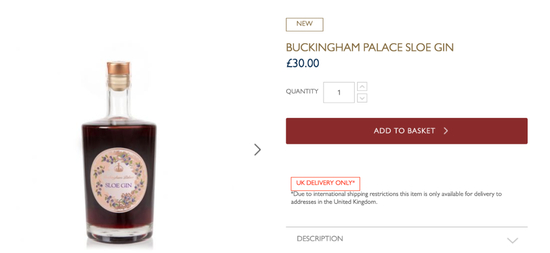  来自白金汉宫的杜松子酒。来源：英国王室收藏基金会官网