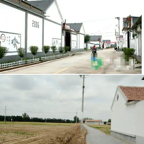  美丽乡村东董村前后对比（上图为拆迁前）