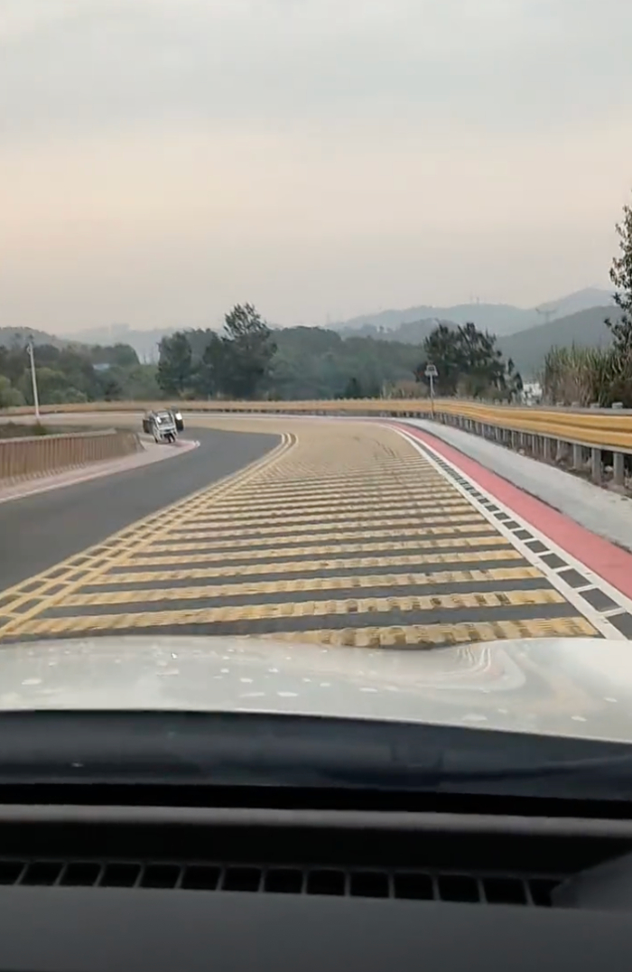 赣州当地网友拍摄的“最强减速带”。网络图