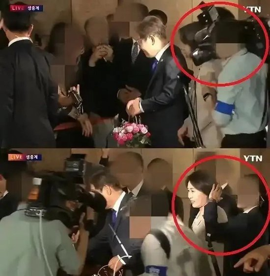 ·金惠景被冲撞的视频画面。