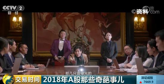  △电影片段：买股票都得保守点，那几只冒绿光的，通通买进，再不买就买不着了