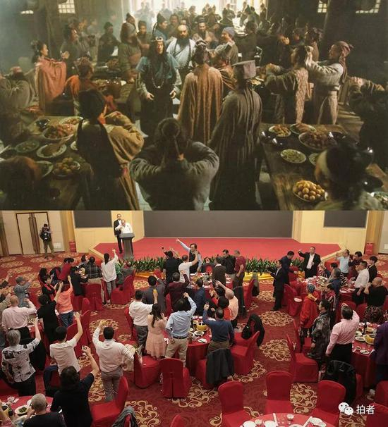 上图：98版《水浒传》剧中场景。