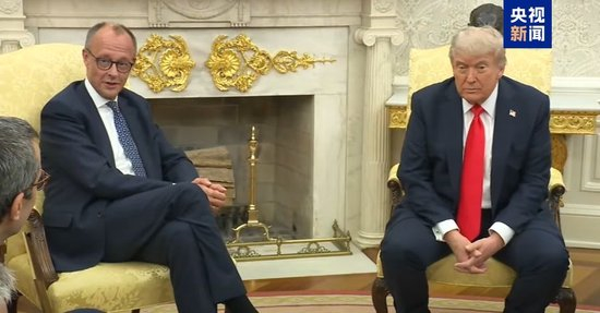  △默茨（左）特朗普（右）