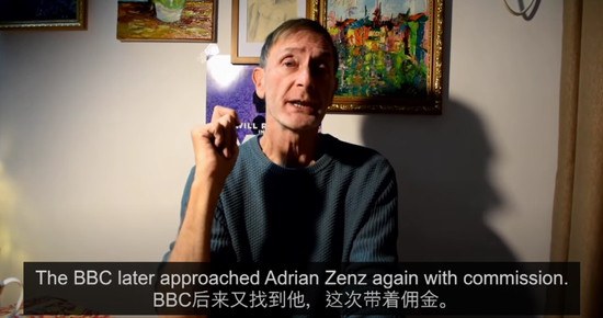  巴里在社交媒体上揭露BBC涉疆谎言。来源：Youtube