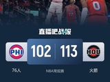 火箭拒绝逆转胜76人迎8连胜！ 杜兰特29+7+5 恩比德缺阵