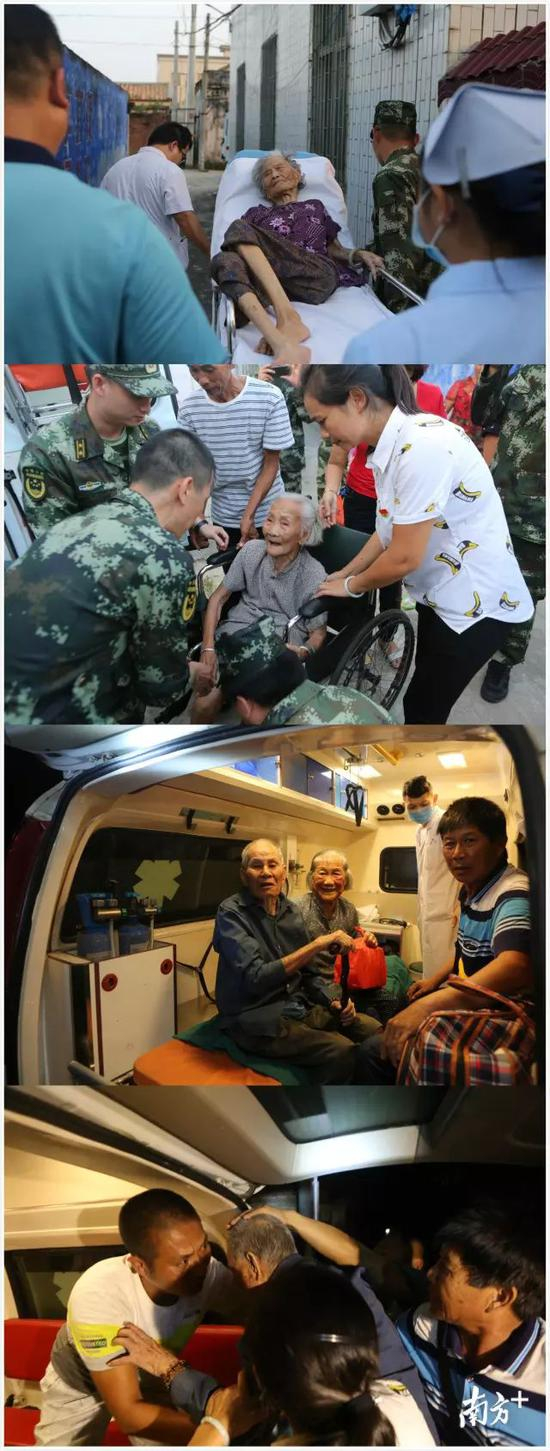 ↑湛江市民安镇东海岛西湾村安全转移现场，目前已完全转移