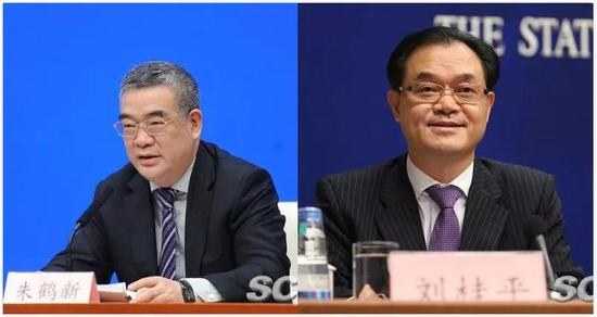  朱鹤新（左）与刘桂平