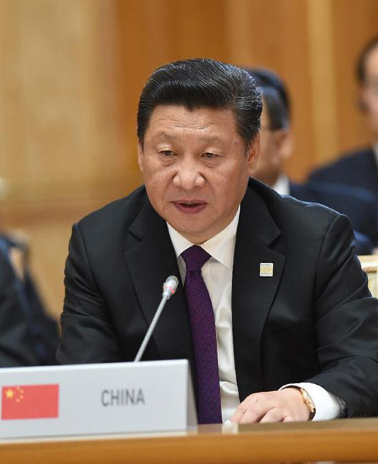 　　2015年7月9日，金砖国家领导人第七次会晤在俄罗斯乌法举行。中国国家主席习近平出席并发表重要讲话。新华社记者 饶爱民 摄