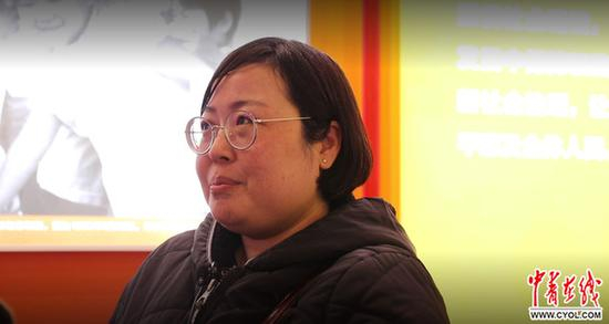 11月21日，马小梅在国家博物馆接受中国青年报·中青在线记者采访。中国青年报·中青在线见习记者 于世奇/摄