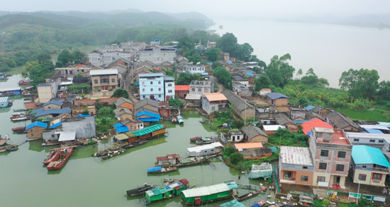 平陆运河起点位于南宁横州市西津库区平塘江口（央广网发 横州市融媒体中心供图）
