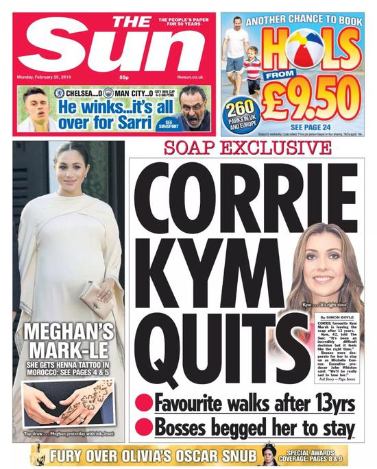 《太阳报》版面/推特截图