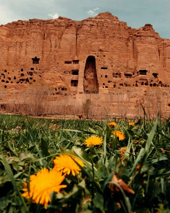 2021年4月28日，阿富汗巴米扬大佛。巴米扬大佛为世界文化遗产，2001年被塔利班政权炸毁。尼曼·诺里（Neman Noori） 摄