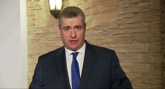 △俄罗斯国家杜马国际事务委员会主席斯卢茨基就第三轮谈判结果发表讲话视频截图