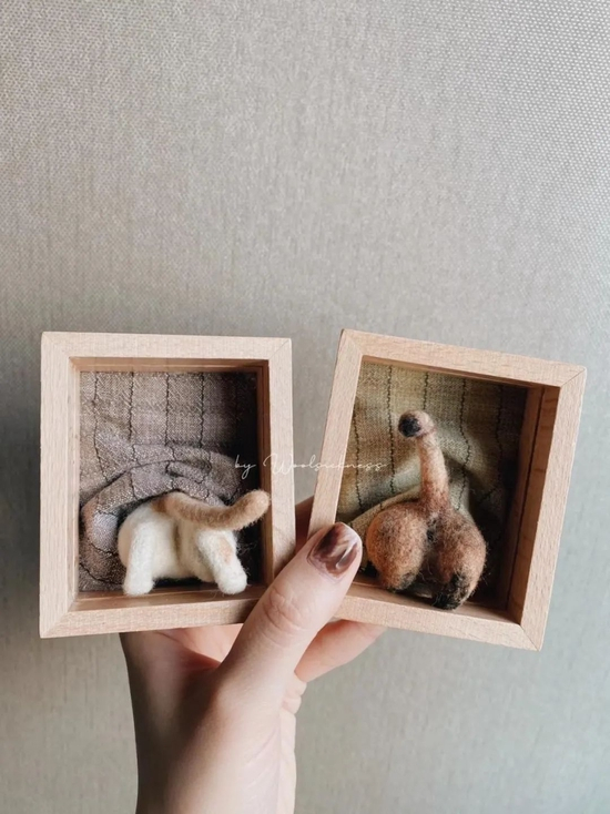 郝蕾创作的“钻床底的猫”（受访者供图）