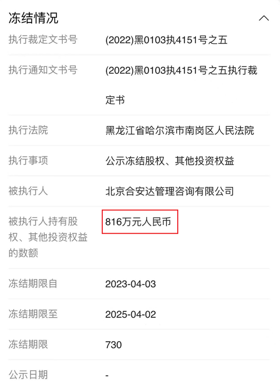  林玉明实控的816万和美百子湾股权遭冻结 图/受访人提供
