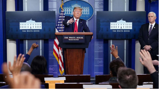  白宫疫情简报会（图：海外网）