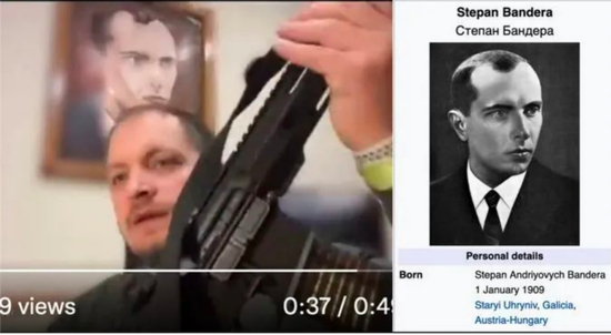 左为阿提姆，右为斯捷潘·班杰拉 &nbsp;采访视频截图