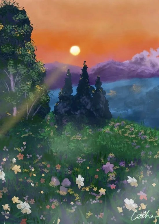 符晞生前的绘画。图源受访者