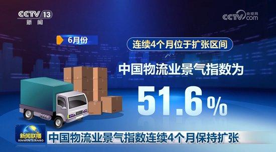 中国物流业景气指数连续4个月保持扩张