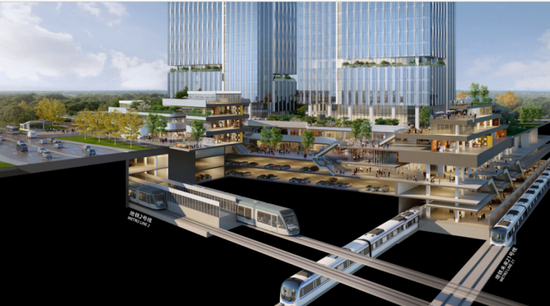 广兰路站2号线与21号线位置示意图