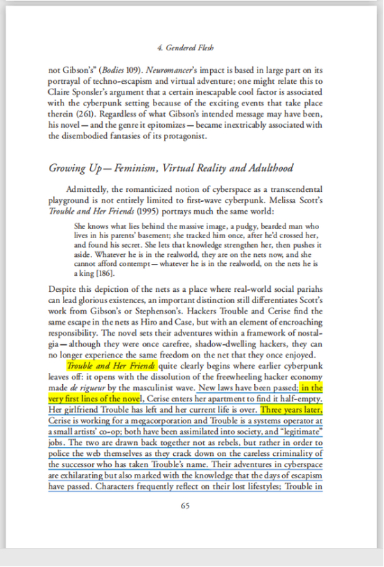 （图说：文中标蓝下划线部分即为与芈岚论文中高度重合英文原著内容，黄色高亮部分为提示点。）