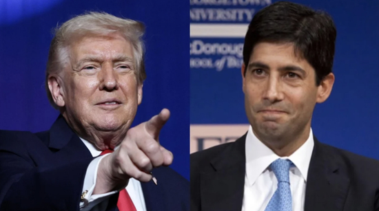 特朗普（左）和凯文·沃什。资料图 图自美媒