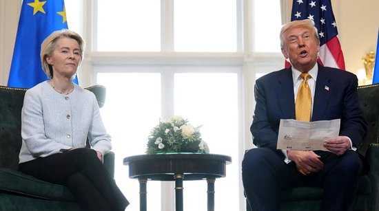 2025年7月，欧盟委员会主席与美国总统特朗普谈判美欧贸易协定