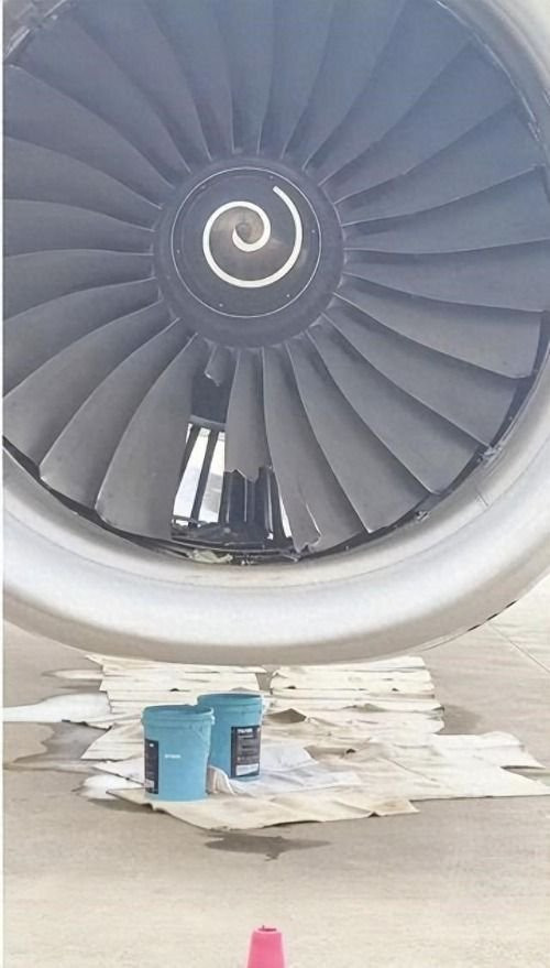 发动机3叶片断裂情况（图源：网友提供）