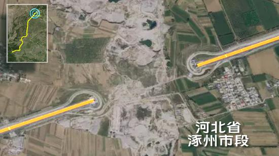 南水北调中线工程河南、河北段。卫星资料来源：高分二号