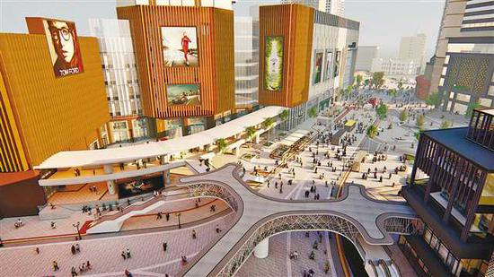 解放碑—朝天门步行大道（局部）效果图。（受访者供图）