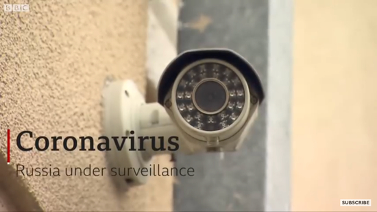  为贯彻居家隔离，莫斯科街头开始使用面部识别摄像头。/BBC