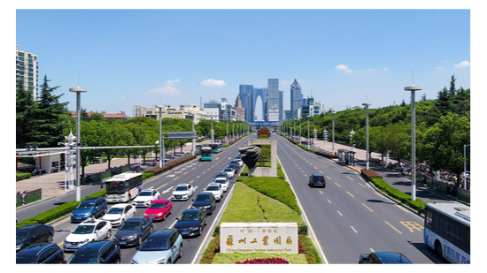 位于苏州工业园区的苏州大道中轴线（央广网发 陈雨禾 摄）